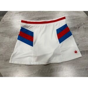 White Tennis Skort Y2K Sporty Preppy Aesthetic Cheer Stripe Athletic Skirt M